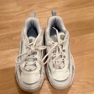 White Gray & Blue Sneakers